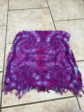 Purple Tie-Dye Lightweight Scarf Wrap